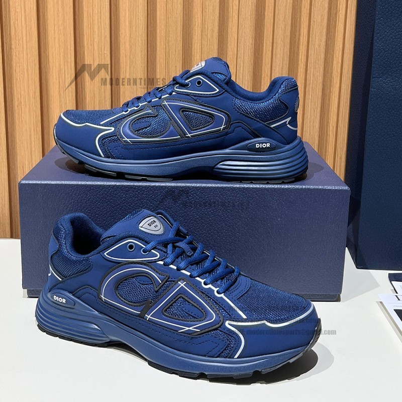 DIOR B30 Donkerblauw Sneakers Front View – Model 3SN279ZRD-H520