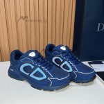 DIOR B30 Donkerblauw Sneakers Front View – Model 3SN279ZRD-H520