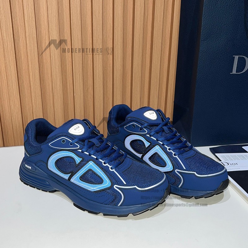 DIOR B30 Donkerblauw Sneakers Front View – Model 3SN279ZRD-H520