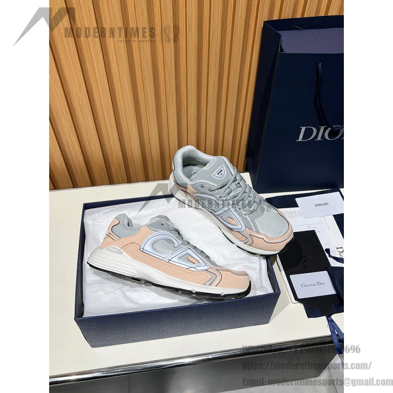 DIOR B30 3SN279ZRA H840 Grey Light Pink – Luxury Unisex Sneakers DIOR B30 Grey Light Pink Sneakers Front View – Model 3SN279ZRA H840