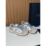 DIOR B30 3SN279ZRA H840 Grey Light Pink – Luxury Unisex Sneakers DIOR B30 Grey Light Pink Sneakers Front View – Model 3SN279ZRA H840
