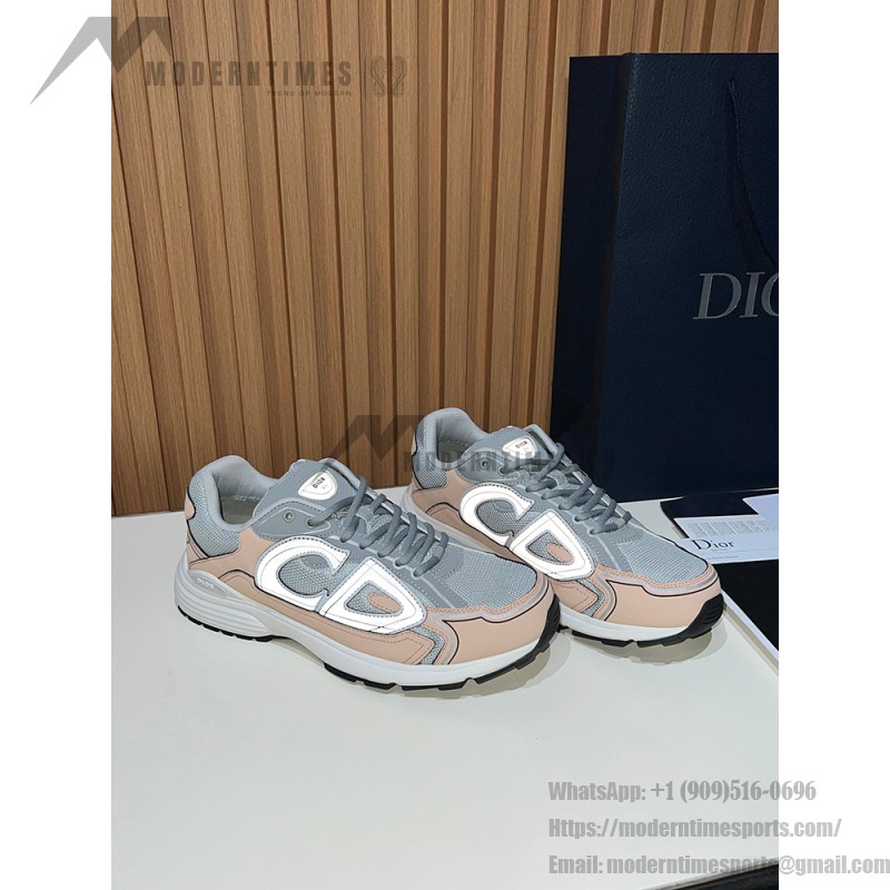 DIOR B30 3SN279ZRA H840 Grey Light Pink – Luxury Unisex Sneakers DIOR B30 Grey Light Pink Sneakers Front View – Model 3SN279ZRA H840