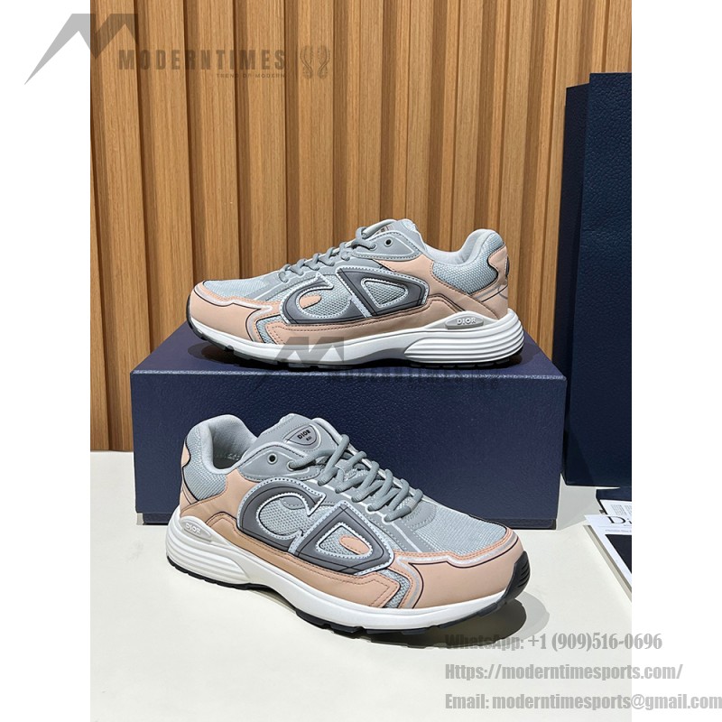 DIOR B30 3SN279ZRA H840 Grey Light Pink – Luxury Unisex Sneakers DIOR B30 Grey Light Pink Sneakers Front View – Model 3SN279ZRA H840