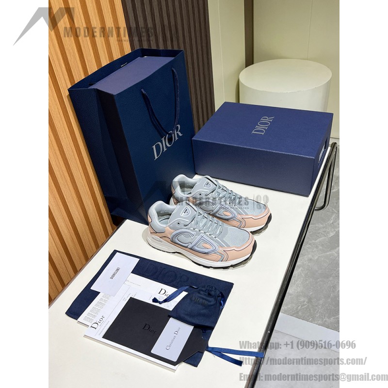DIOR B30 3SN279ZRA H840 Grey Light Pink – Luxury Unisex Sneakers DIOR B30 Grey Light Pink Sneakers Front View – Model 3SN279ZRA H840