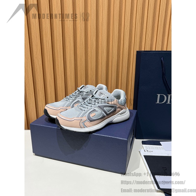 DIOR B30 3SN279ZRA H840 Grey Light Pink – Luxury Unisex Sneakers DIOR B30 Grey Light Pink Sneakers Front View – Model 3SN279ZRA H840
