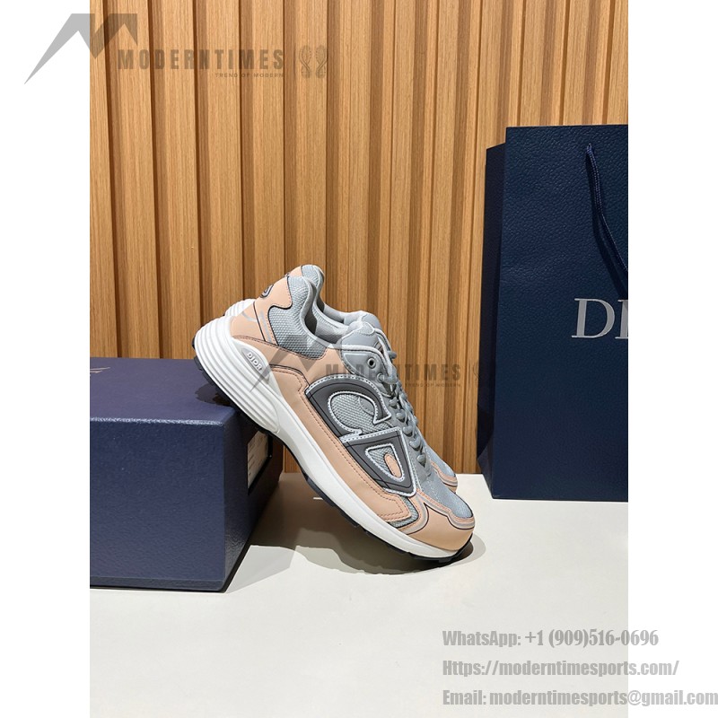 DIOR B30 3SN279ZRA H840 Grey Light Pink – Luxury Unisex Sneakers DIOR B30 Grey Light Pink Sneakers Front View – Model 3SN279ZRA H840