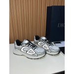 DIOR B30 White Silver Mesh & Calfskin Sneakers for Men and Women DIOR B30 White Silver Sneakers 3SN279ZYG H869 Luxury Designer Shoes