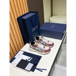 DIOR B30 White Brown Beige Sneakers 3SN279ZMD H867 Luxury Mesh Calfskin Shoes