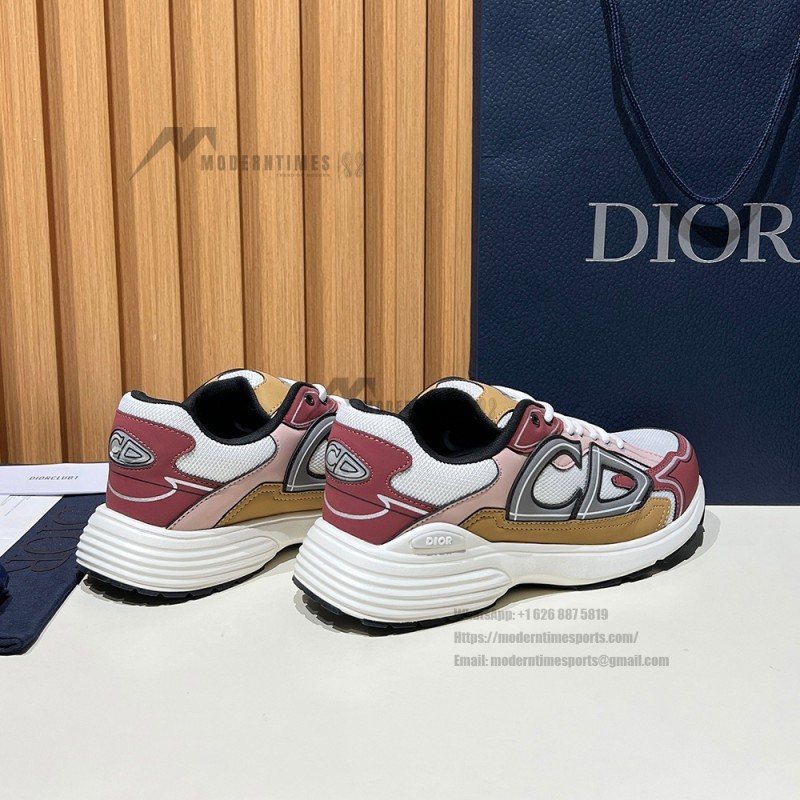 DIOR B30 White Brown Beige Sneakers 3SN279ZMD H867 Luxury Mesh Calfskin Shoes