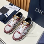 DIOR B30 White Brown Beige Sneakers 3SN279ZMD H867 Luxury Mesh Calfskin Shoes