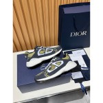 DIOR B30 Deep Green Black Sneakers for Men and Women DIOR B30 Deep Green Black Sneakers 3SN279ZRD H664 Luxury Mesh and Calfskin Shoes