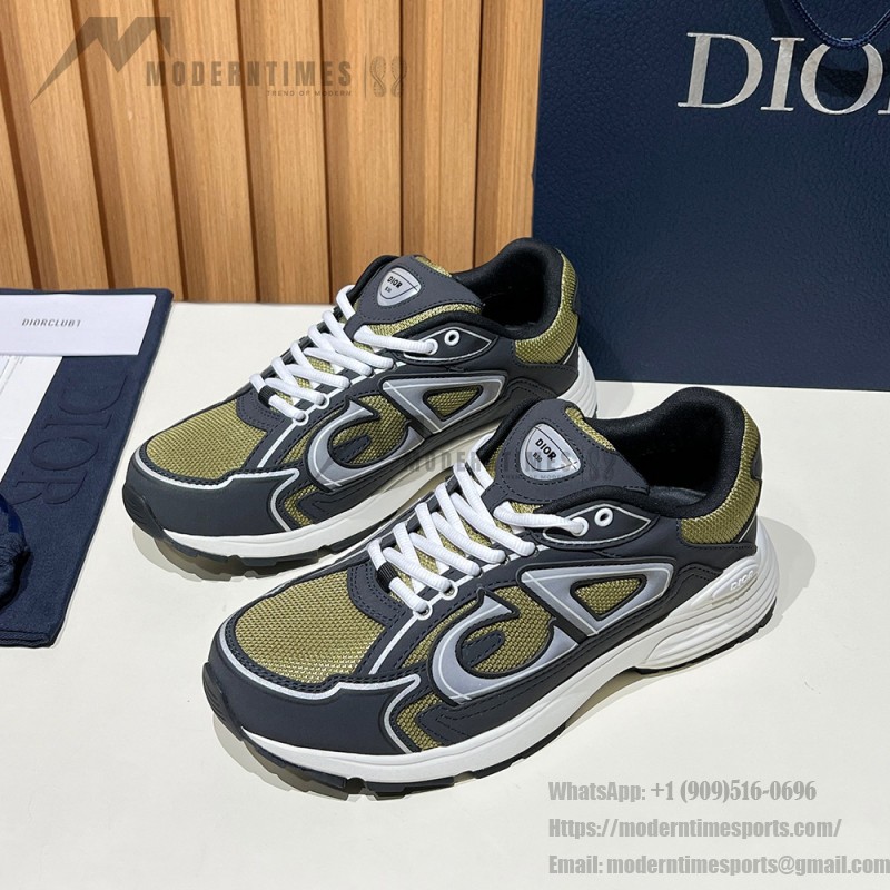 DIOR B30 Deep Green Black Sneakers for Men and Women DIOR B30 Deep Green Black Sneakers 3SN279ZRD H664 Luxury Mesh and Calfskin Shoes