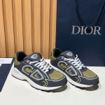 DIOR B30 Deep Green Black Sneakers for Men and Women DIOR B30 Deep Green Black Sneakers 3SN279ZRD H664 Luxury Mesh and Calfskin Shoes