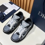 DIOR B30 Blue Grey Black Mesh & Calfskin Designer Shoes DIOR B30 Blue Grey Black Luxury Sneakers for Men and Women