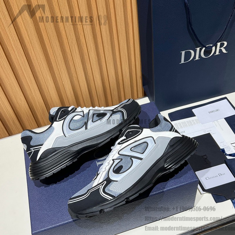 DIOR B30 Blue Grey Black Mesh & Calfskin Designer Shoes DIOR B30 Blue Grey Black Luxury Sneakers for Men and Women