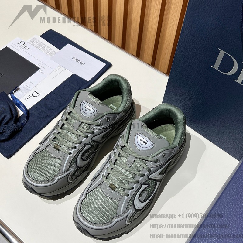 DIOR B30 Olive Green Designer Sneakers for Men and Women DIOR B30 Low-Top Olive Sneakers 3SN279ZRD H680 Luxury Mesh Calfskin Shoes