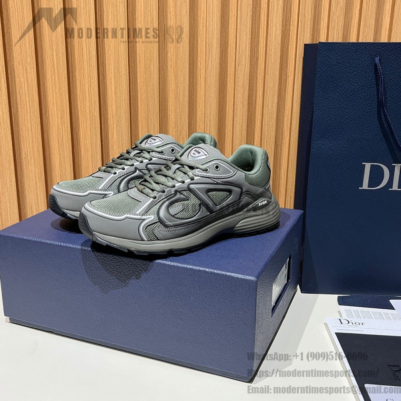 DIOR B30 Olive Green Designer Sneakers for Men and Women DIOR B30 Low-Top Olive Sneakers 3SN279ZRD H680 Luxury Mesh Calfskin Shoes