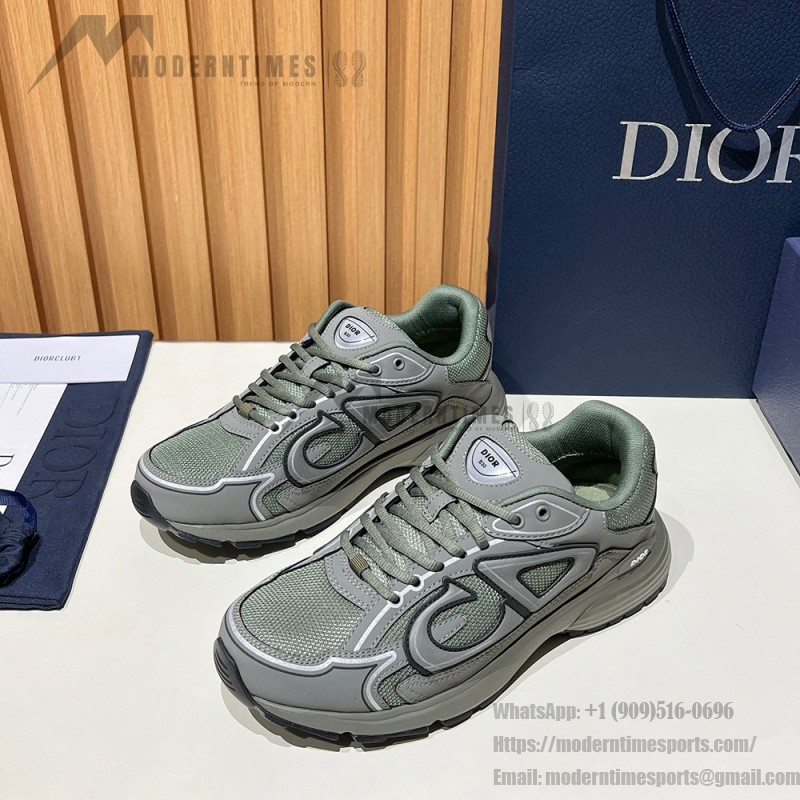 DIOR B30 Olive Green Designer Sneakers for Men and Women DIOR B30 Low-Top Olive Sneakers 3SN279ZRD H680 Luxury Mesh Calfskin Shoes