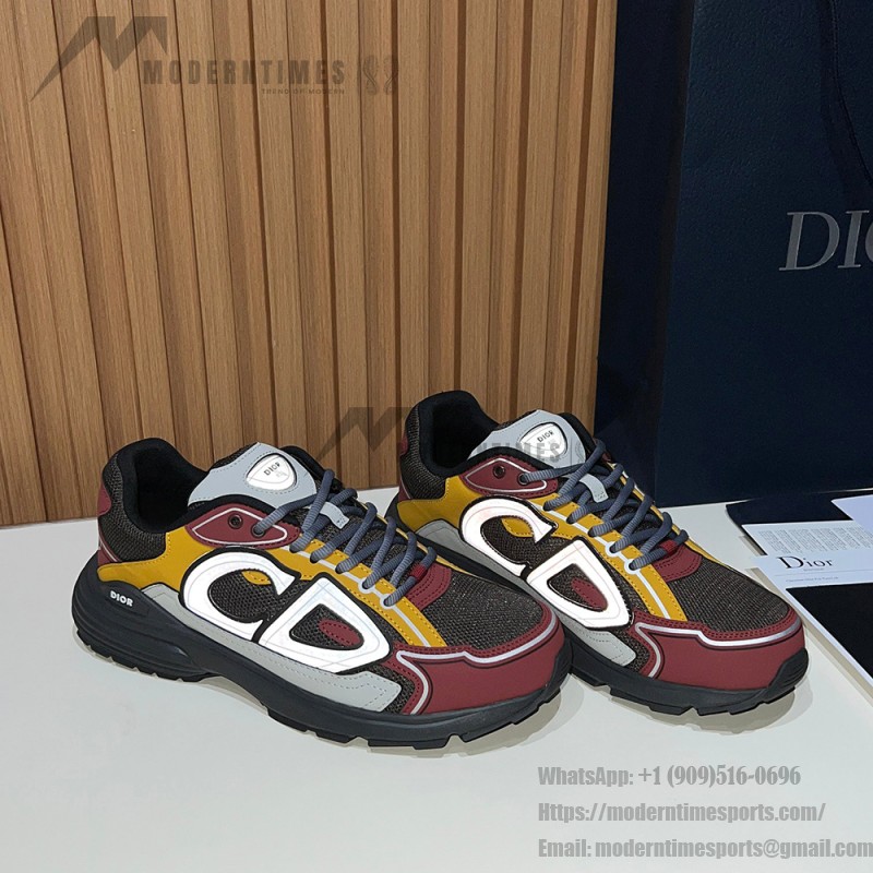 DIOR B30 3SN279ZRB H427 Deep Gray Burgundy Luxury Designer Sneakers DIOR B30 Deep Gray Burgundy Mesh and Calfskin Sneakers for Men and Women