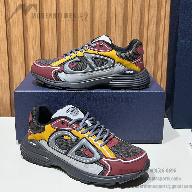DIOR B30 3SN279ZRB H427 Deep Gray Burgundy Luxury Designer Sneakers DIOR B30 Deep Gray Burgundy Mesh and Calfskin Sneakers for Men and Women