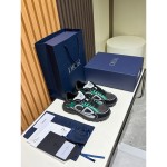 DIOR B30 Deep Gray Green Jun Sneakers Mesh & Calfskin Luxury Shoes