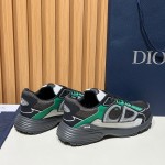 DIOR B30 Deep Gray Green Jun Sneakers Mesh & Calfskin Luxury Shoes