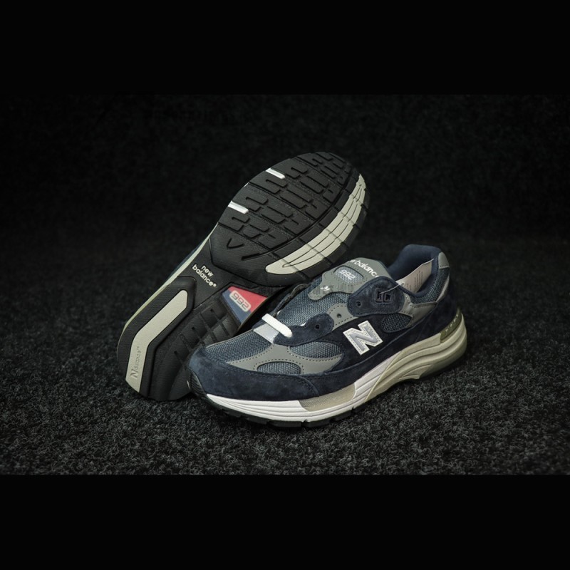 New Balance M992GG Navy Blue and Dark Grey Sneakers Front View