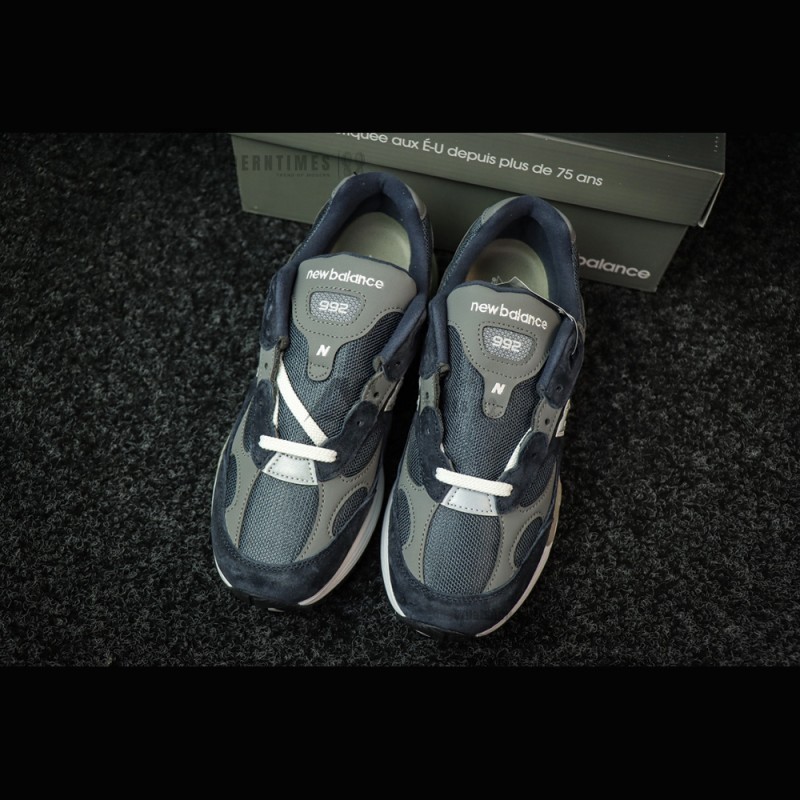 New Balance M992GG Navy Blue and Dark Grey Sneakers Front View