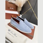 Loro Piana Venice Walk Loafer Men’s Shoes Brisk Blue Suede Slip-On