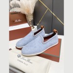 Loro Piana Venice Walk Loafer Men’s Shoes Brisk Blue Suede Slip-On