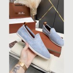 Loro Piana Venice Walk Loafer Men’s Shoes Brisk Blue Suede Slip-On