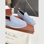 Loro Piana Venice Walk Loafer Men’s Shoes Brisk Blue Suede Slip-On