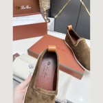 Loro Piana Venice Walk Loafer Men’s Shoes in Dark Birch Suede – Luxury Slip-On FAN1318-H15D