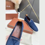 Loro Piana Venice Walk Loafer Men’s Shoes Navy Blue Luxury Suede Slip-On FAN1318-W000