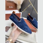 Loro Piana Venice Walk Loafer Men’s Shoes Navy Blue Luxury Suede Slip-On FAN1318-W000