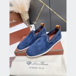 Loro Piana Venice Walk Loafer Men’s Shoes Navy Blue Luxury Suede Slip-On FAN1318-W000