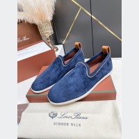 Loro Piana Venice Walk Loafer Men’s Shoes Navy Blue – Luxury Suede Slip-On FAN1318-W000