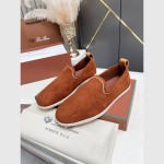 Loro Piana Venice Walk Loafer Men’s Shoes Dark Brick Suede Slip-On