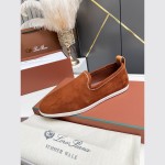 Loro Piana Venice Walk Loafer Men’s Shoes Dark Brick Suede Slip-On