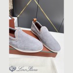 Loro Piana Venice Walk Loafer Men’s Shoes Brisk Blue Suede Slip-On