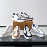 Men’s Louis Vuitton Inspired Low-Top Sneakers 2025 Louis Vuitton Style White Leather Sneakers with Suede for Men