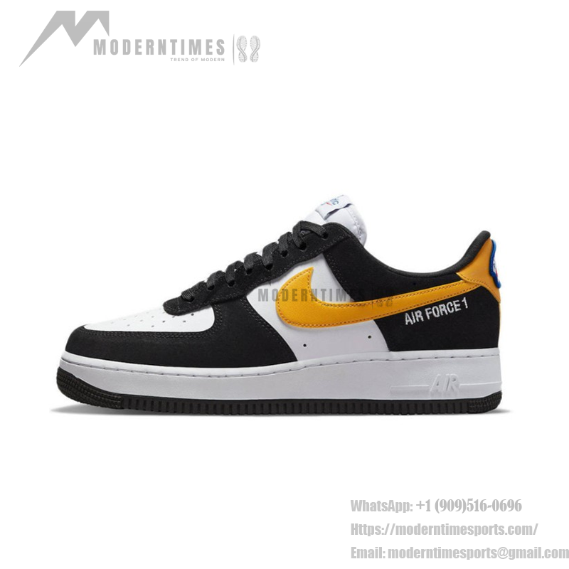 Nike Air Force 1 Low 'Athletic Club' - Black and White Sneakers with Yellow Swoosh