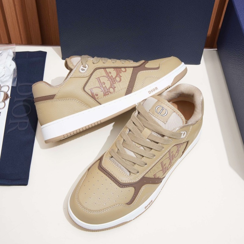 DIOR B27 Uptown Low-Top Sneaker 3SN272AFD H710 in beige grained calfskin with Dior Gravity leather, single side view