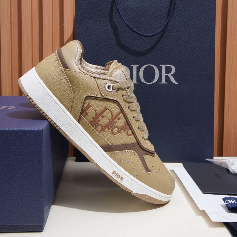 DIOR B27 Uptown Low-Top Sneaker 3SN272AFD H710 in beige grained calfskin with Dior Gravity leather, single side view