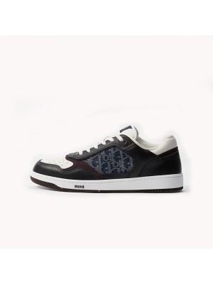 DIOR B27 Uptown Low-Top Sneaker Blue and White Calfskin & Dior Oblique Denim 3SN272AFY H58E – Luxury Designer Shoes