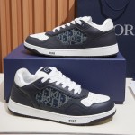 DIOR B27 Uptown Low-Top Sneaker 3SN272AFY H58E in calfskin and a blue Dior Oblique denim panel, single side view