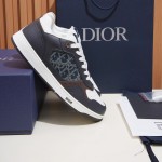 DIOR B27 Uptown Low-Top Sneaker 3SN272AFY H58E in calfskin and a blue Dior Oblique denim panel, single side view