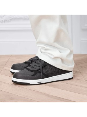 DIOR B27 Uptown Low-Top Sneaker Dark Grey Grained Calfskin & Dior Gravity Leather 3SN272AFD H820 – Luxury Designer Shoes