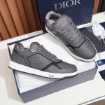 DIOR B27 Uptown Low-Top Sneaker 3SN272AFD H820 in dark grey grained calfskin with Dior Gravity leather, single side view