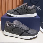 DIOR B27 Uptown Low-Top Sneaker 3SN272AFD H820 in dark grey grained calfskin with Dior Gravity leather, single side view